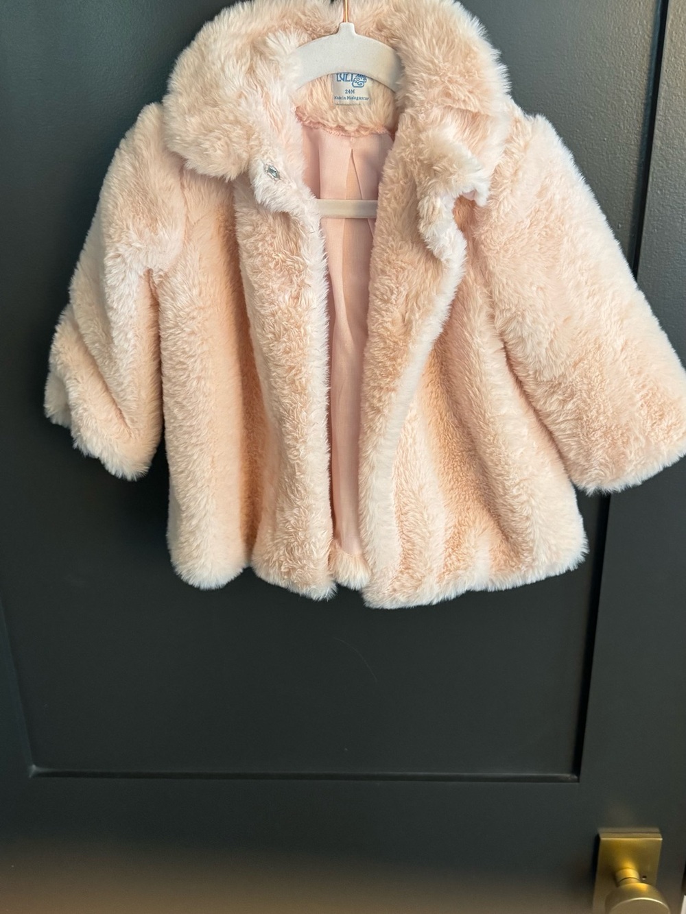 Unbranded Kids Plush Faux-Fur Coat in Light Pink